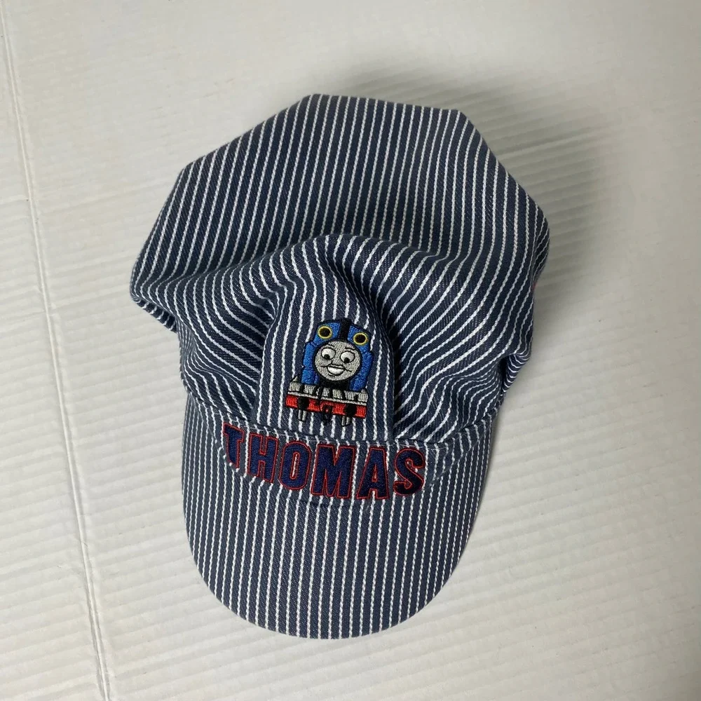 Vintage Thomas and‎ Friends Boys Engineer Cap Conductor Railroad Train Pinstripe